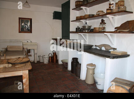 Küche im Beamish lebendigen Freilichtmuseum, Durham, Großbritannien. Stockfoto