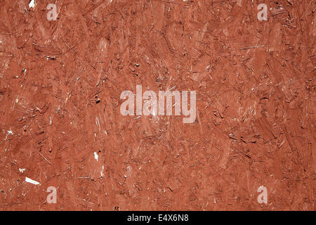 Braun lackiert Holzstruktur Panel Hintergrund OSB (Oriented Strand Board) Stockfoto