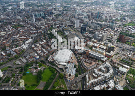 Eine Luftaufnahme von Birmingham aus der NIA in Richtung Stadtzentrum Stockfoto