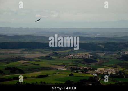 Alto del Perdón auf die große Wanderung der Jakobsweg, Jakobsweg, Camino de Santiago, Spanien, España, Spanien Stockfoto