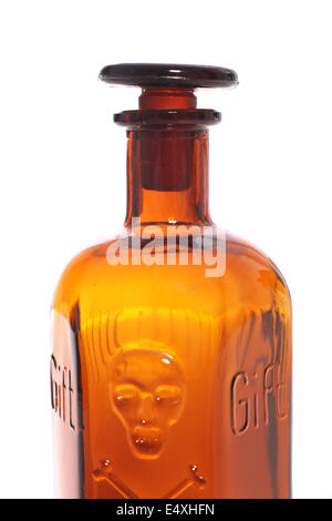 Braune Flasche vergiften Stockfoto
