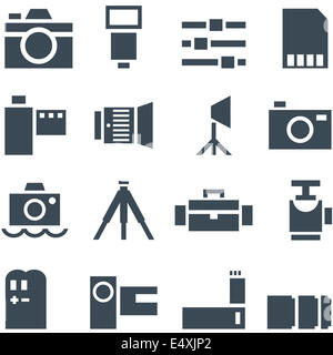 Set Vektor-Icons Foto-Zubehör. Stockfoto