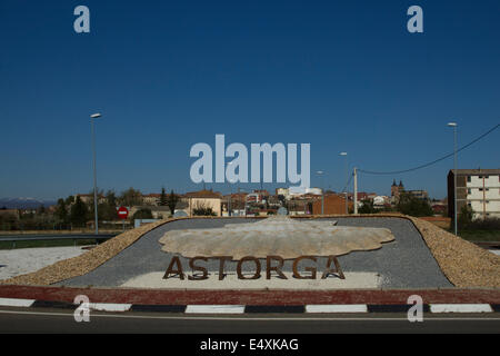 Astorga auf die große Wanderung der Jakobsweg, Jakobsweg, Camino de Santiago, Spanien, España, Spanien Stockfoto