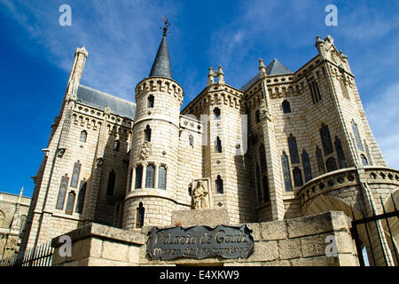 Astorga, Palast von Gaudi auf dem großen Fuß der Jakobsweg, Jakobsweg, Camino de Santiago, Spanien, España, Spanien Stockfoto