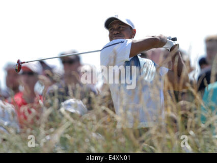 TIGER WOODS BRITISH OPEN GOLF CHAMPIONSHIP HOYLAKE ROYAL LIVERPOOL ENGLAND 17. Juli 2014 Stockfoto