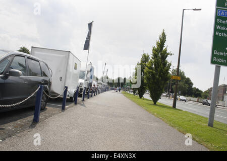 Doncaster Racecourse Parkplatz und St Ledger Weg, Doncaster, South Yorkshire, Großbritannien Stockfoto