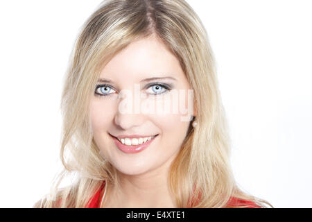 Porträt einer schönen blonden Haaren Frau Stockfoto