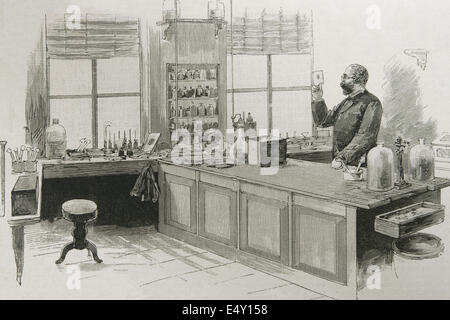 Robert Koch (1843-1910). Deutscher Arzt und wegweisende Mikrobiologe. Gravur veröffentlicht, 1890. Stockfoto