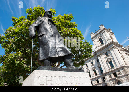 Winston Churchill-Statue in Parliament Square in London England UK Stockfoto