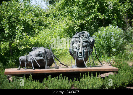 Skulptur in der Frederik Meijer Gärten & Skulpturenpark. Grand Rapids, Michigan, USA. Stockfoto