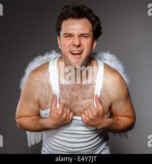 Herr Angel mit weißen Flügel Stockfoto