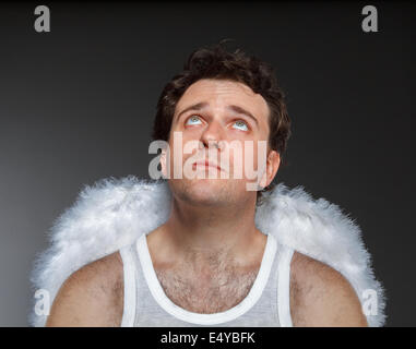 Herr Angel mit weißen Flügeln Stockfoto