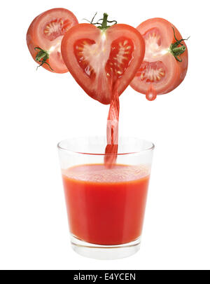 Tomaten und Tomatensaft Stockfoto