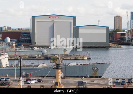 BAE Systems Schiffswerft Portsmouth, Hampshire, England, UK Stockfoto