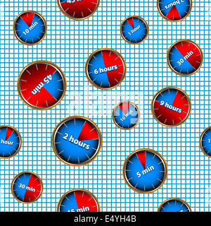 Nahtlose Muster mit Uhren Stockfoto