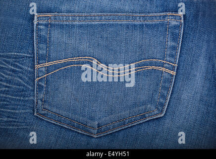 Leere Tasche Blue Jeans Stockfoto