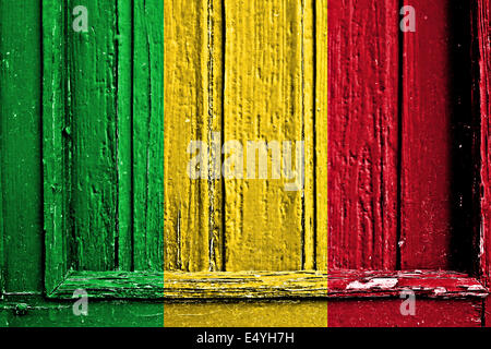 Flagge der Mali bemalt auf Holzrahmen Stockfoto