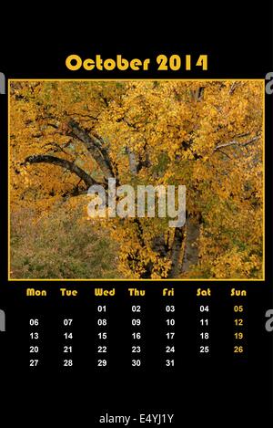 Natur-Kalender für das Jahr 2014 - Oktober Stockfoto