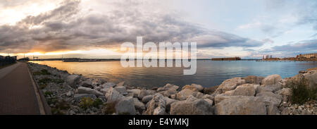 Portland Hafen, Yachthafen und die Lichter am Hafen Stockfoto