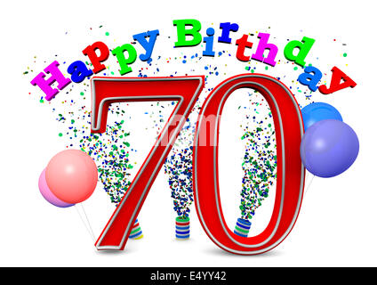 Alles Gute zum Geburtstag 70 Stockfoto
