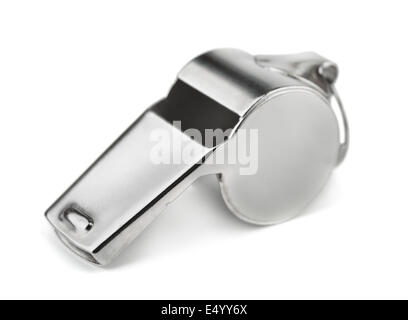 Metall Pfeife isoliert auf weiss Stockfoto