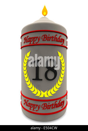 Geburtstag Kerze zum 18. Geburtstag Stockfoto