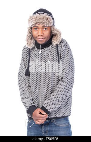 Young African-American Kältegefühl Stockfoto