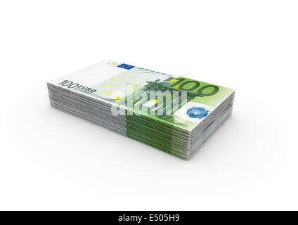ein Bündel von 100 Euro Banknoten Stockfoto