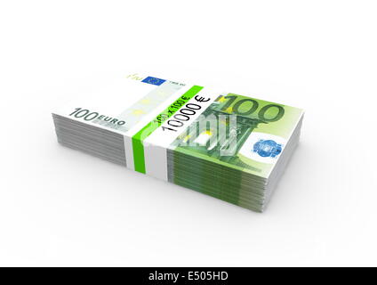 ein Bündel von 100 Euro Banknoten Stockfoto