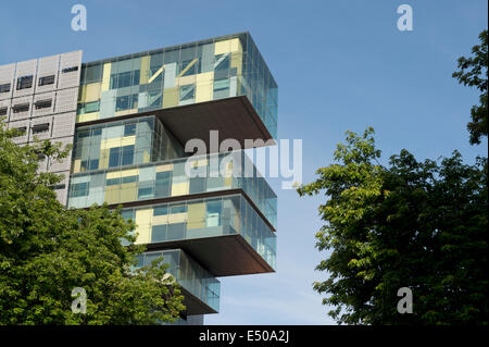 Bürgerliche Justiz Manchesters auf Bridge Street in Manchester UK, in der Nähe des Justizpalastes. Stockfoto