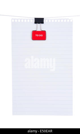 Leere Notizpapier Stockfoto