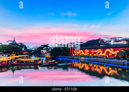 schöne Nanjing Konfuzius-Tempel im Sonnenuntergang Stockfoto