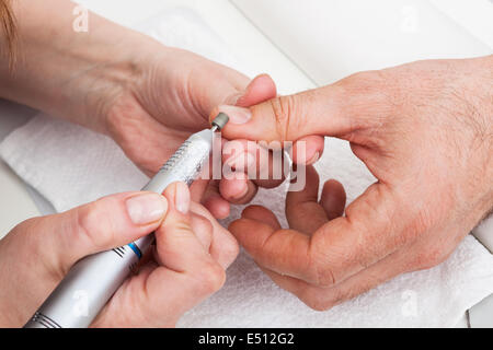 Maniküre Mann Nahaufnahme Stockfoto