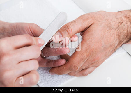 Maniküre Mann Nahaufnahme Stockfoto