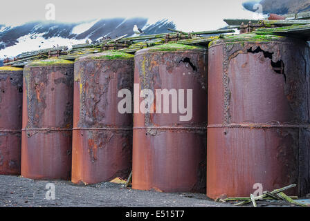 Walfänger Basis Deception Island, Antarktis Stockfoto