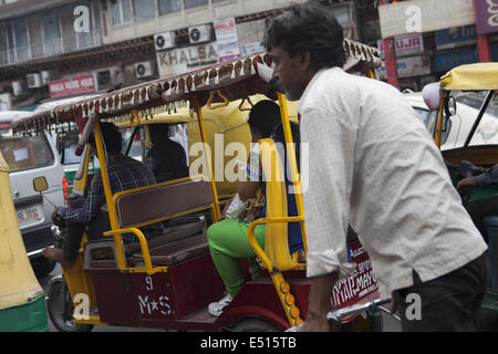 Rikscha-Fahrer, Alt-Dehli, Indien Stockfoto