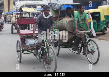 Rikscha-Fahrer, Alt-Dehli, Indien Stockfoto