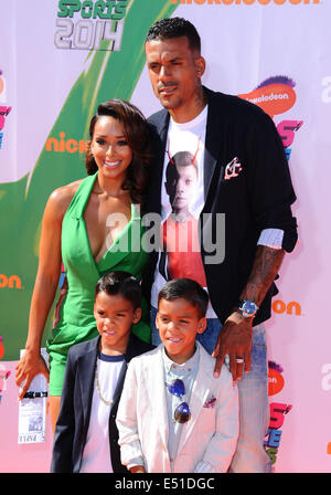 Los Angeles, Kalifornien, USA. 17. Juli 2014. Matt Barnes, Gloria Govan-Barnes, Teilnahme an der 2014 Nickelodeon Kids' Choice Sports Awards an der UCLA Pauley Pavilion in Los Angeles, Kalifornien am 17. Juli 2014 statt. 2014-Credit: D. Long/Globe Fotos/ZUMA Draht/Alamy Live-Nachrichten Stockfoto