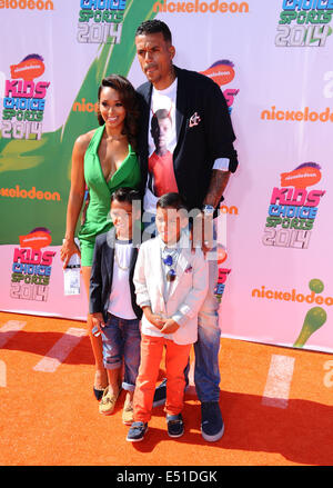 Los Angeles, Kalifornien, USA. 17. Juli 2014. Matt Barnes, Gloria Govan-Barnes, Teilnahme an der 2014 Nickelodeon Kids' Choice Sports Awards an der UCLA Pauley Pavilion in Los Angeles, Kalifornien am 17. Juli 2014 statt. 2014-Credit: D. Long/Globe Fotos/ZUMA Draht/Alamy Live-Nachrichten Stockfoto