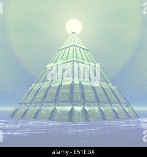 Pyramiden Sie-Sonne - 3D render Stockfoto
