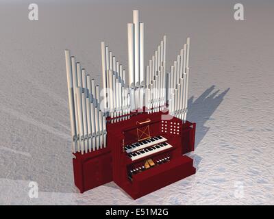 Orgel - 3D render Stockfoto