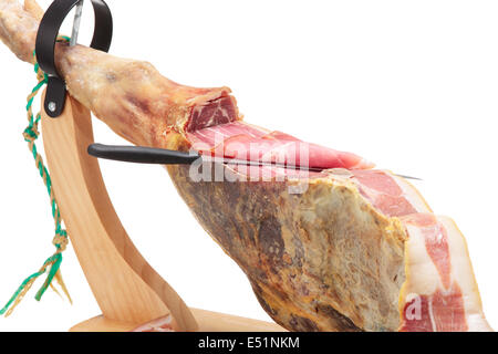 Spanischer Schinken. Jamon Serrano Stockfoto