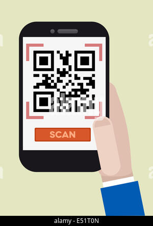 QR-Code Scannen Stockfoto
