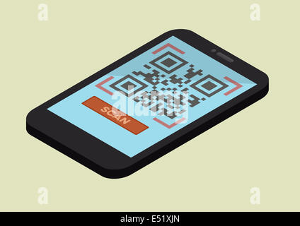 Mobile Scan-QR-Code Stockfoto