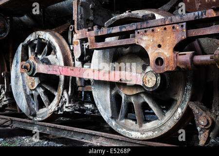 der alten Dampflok Räder Stockfoto