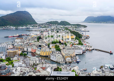 Alesund, Norwegen, Blick vom Berg Aksla Stockfoto