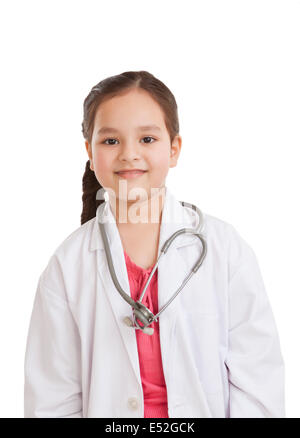 Porträt von kleinen Mädchen gekleidet als Arzt Stockfoto