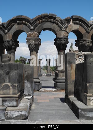 Ruinen von Zvartnots Kathedrale in Etschmiadzin, Armenien Stockfoto