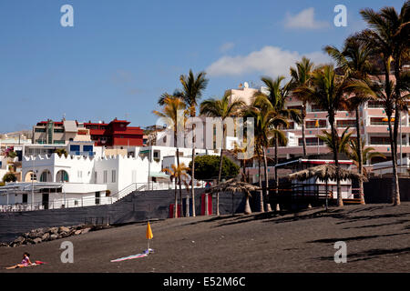 schwarzer Strand und Puerto Naos, La Palma, Kanarische Inseln, Spanien, Europa Stockfoto