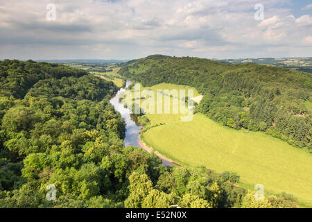 Das Wye Valley von Symonds Yat Rock, Herefordshire, England, UK Stockfoto